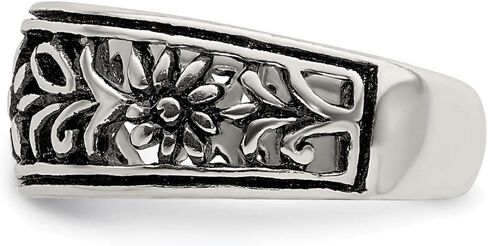 925 Sterling Silver Antiqued Flower Toe Ring in Saudi Arabia