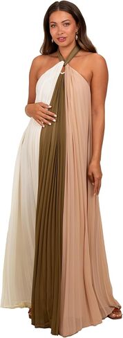 Pinkblush Olive Colorblock مطاطية الرسن اللباس Maxi in Kuwait