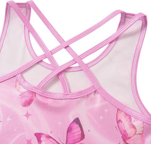 Idgreatim 5-10 Years Gymnastics Leotards for Girls Sparkly Unitards Biketards with Shorts Activewear Outfits in Kuwait