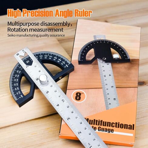 Protractors Angle Ruler Angle Finder Ruler Machinist Protractor Angle Measuring Tool 12-Inch Woodworking Ruler for Woodworking/Carpenter/Construction/Measurement/Hobbyists in Saudi Arabia