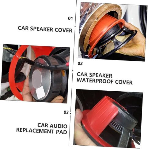 4Pcs Car Speaker Cover Protective Pad for Car Audio Easy Install Speaker Protection Abs Design for Horns and Speakers in Saudi Arabia