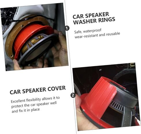 4Pcs Car Speaker Cover Protective Pad for Car Audio Easy Install Speaker Protection Abs Design for Horns and Speakers in Saudi Arabia