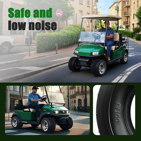 إطارات TRIPOWER لعربة الجولف 205/50-10 - 205/50/10 10 بوصة إطار DOT Street لعربة الجولف E-Z-GO Club Car، مقاومة منخفضة للدوران، 4PR بدون أنبوب، سعة 675 رطل، مجموعة من 4 in Kuwait