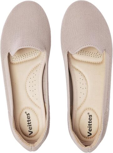 Veittes Women's Wide Width Flats Shoes,Dressy Comfortable Shoes,Soft Ladies Elegant Slip on Round Toe Knitted Ballet Shoes. in Kuwait