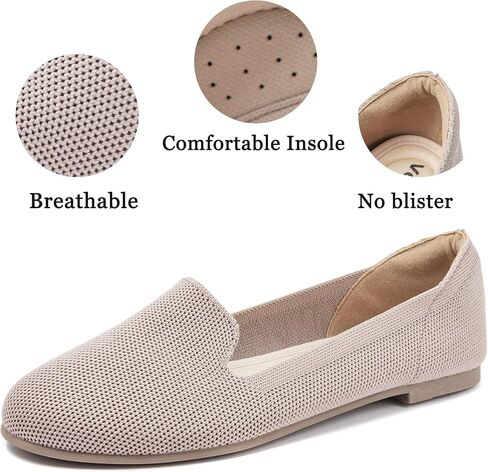 Veittes Women's Wide Width Flats Shoes,Dressy Comfortable Shoes,Soft Ladies Elegant Slip on Round Toe Knitted Ballet Shoes. in Kuwait