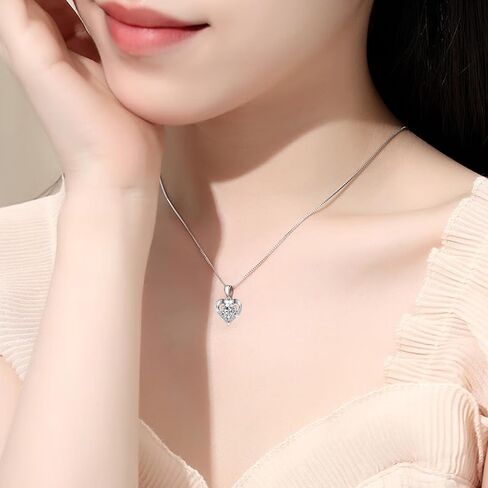 Heart Pendant Necklaces for Women Girls,Mothers Day Gifts for Mom Daughter Nana Grandma Wife Girlfriend Granddaughter Christmas Birthday Wedding Graduation Jewelry Gifts from Daughter Son,925 Sterling Silver Diamond Necklaces in Saudi Arabia