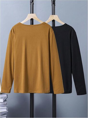 SweatyRocks Boy's 2 Pack Color Block Graphic T Termbroidery Long Sleeve Crewneck Tops Tops in Saudi Arabia