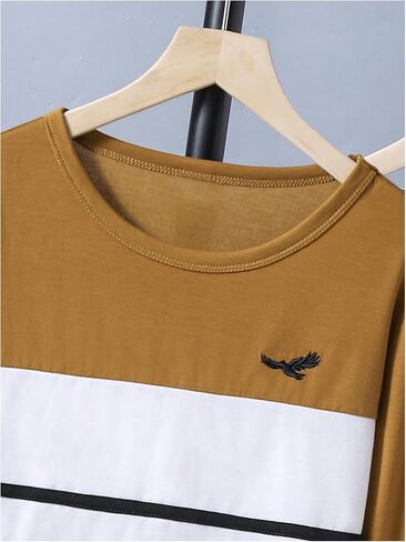 SweatyRocks Boy's 2 Pack Color Block Graphic T Termbroidery Long Sleeve Crewneck Tops Tops in Saudi Arabia