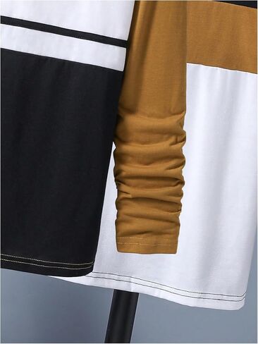 SweatyRocks Boy's 2 Pack Color Block Graphic T Termbroidery Long Sleeve Crewneck Tops Tops in Saudi Arabia