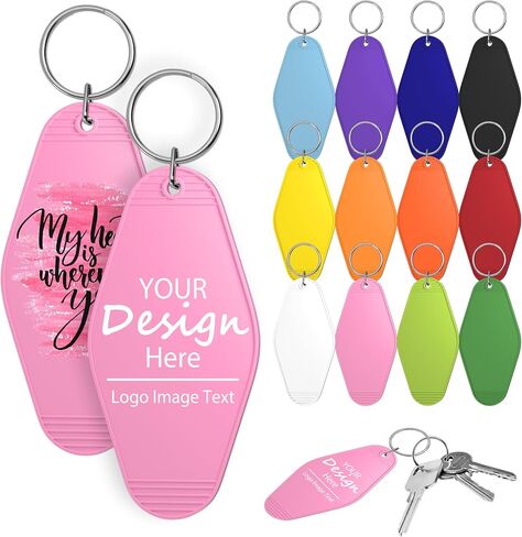 30 Personalized Motel Hotel Plastic Keychains,Custom Double-Sided Print Hotel Key Tags,Design Your Logo Text Images in Saudi Arabia
