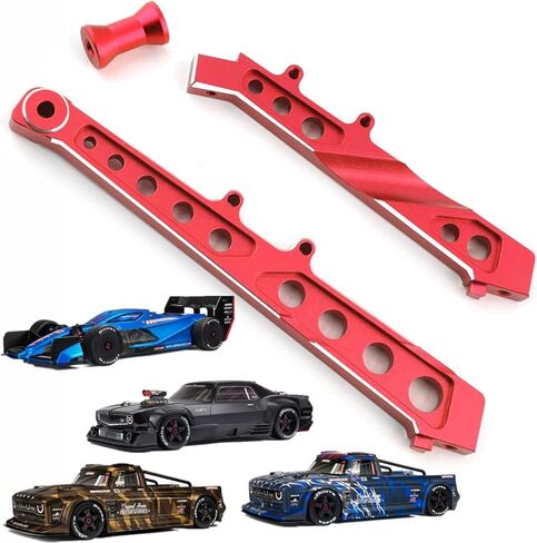 Aluminum Front Rear Chassis Brace Upgrades Part for ARRMA 1/7 Infraction 6S,Limitless All-Road, Felony 6S BLX #ARA320511 (red) in Saudi Arabia