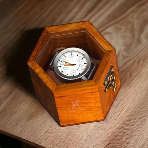 Single Slot Watch Display Case, Watch Box for Men, Mens Watch Box Organizer, Dark Rosewood Watch Cases for Men Watch Storage, Valentines Gift Watch Organizer Holder Case for travel with Glass Lid in Saudi Arabia