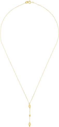 Textured Bead Lariat Pendant Necklace in 10K Gold in Saudi Arabia