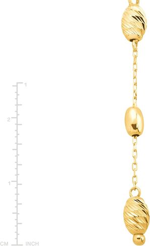 Textured Bead Lariat Pendant Necklace in 10K Gold in Saudi Arabia
