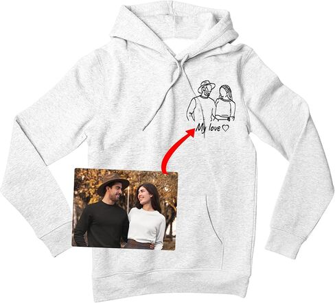 Custom Hoodies Design Your Own, Shirt Portrait From Photo, Valentines Customized Gifts For Boyfriend 2024 in Saudi Arabia