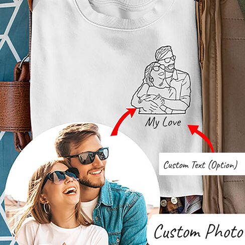 Custom Hoodies Design Your Own, Shirt Portrait From Photo, Valentines Customized Gifts For Boyfriend 2024 in Saudi Arabia