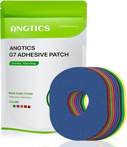 Dexcom G7 Adhesive Patches Waterproof, 30 Pack Multicolor Overpatch for Dexcom G7, Premium Transparent G7 Overlay Patches, Hypoallergenic & Skin-Friendly, Sensor is NOT Included in Saudi Arabia