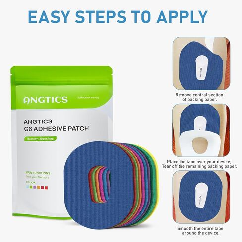 Dexcom G7 Adhesive Patches Waterproof, 30 Pack Multicolor Overpatch for Dexcom G7, Premium Transparent G7 Overlay Patches, Hypoallergenic & Skin-Friendly, Sensor is NOT Included in Saudi Arabia
