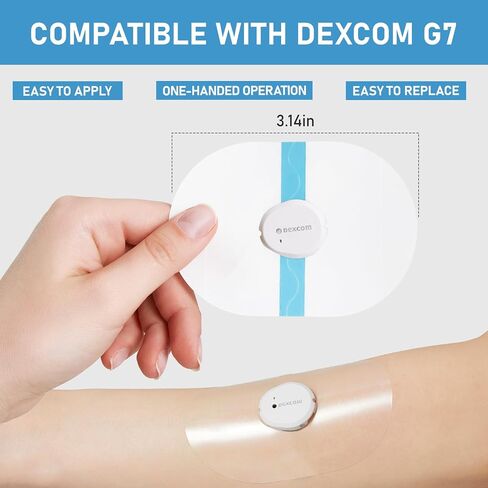 Dexcom G7 Adhesive Patches Waterproof, 30 Pack Multicolor Overpatch for Dexcom G7, Premium Transparent G7 Overlay Patches, Hypoallergenic & Skin-Friendly, Sensor is NOT Included in Saudi Arabia