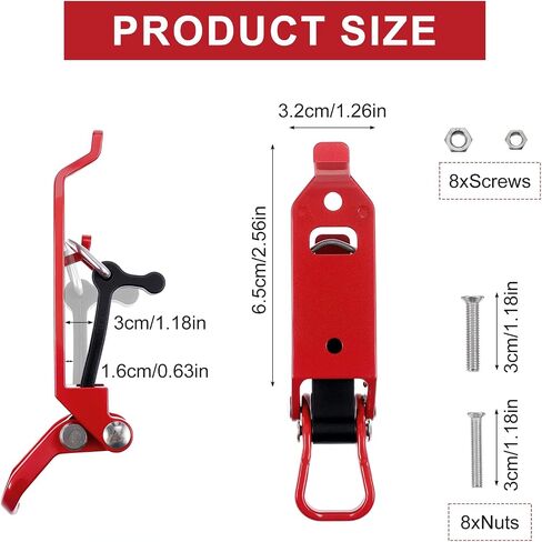 4Pcs Shovel Mount for Roof Rack, Metal Quick Fist Clamp Mounting Brackets Kit Shovel Holder for Truck, Car Accessories for Boats, Military Equipment, Axe Bracket, Off Road Accessories (Red) in Saudi Arabia