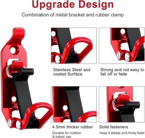 4Pcs Shovel Mount for Roof Rack, Metal Quick Fist Clamp Mounting Brackets Kit Shovel Holder for Truck, Car Accessories for Boats, Military Equipment, Axe Bracket, Off Road Accessories (Red) in Saudi Arabia