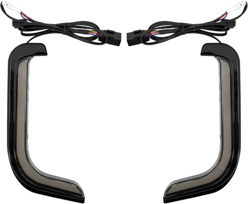 HDBUBALUS Motorcycle Lower Grills Leg Fairing Light LED Turn Signal Running Light Fit For Harley Touring Street Glide Road Glide Electra Glide FLHTK FLTRU 2006-2013 (Color: Chrome) in Saudi Arabia