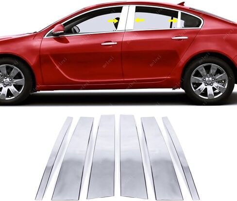 Melexi chrome door bailar trim 6 pcs s.Steel متوافق مع Buick Regal 2011 إلى 2017 in Saudi Arabia