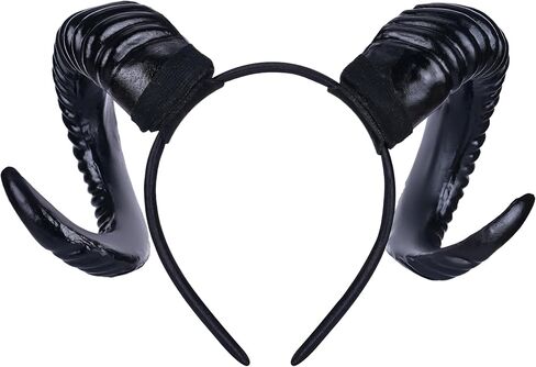 MOSTORY Devil Goat Horns Headband - Demon Sheep Horn Headband for Adult Cosplay Halloween Renaissance Photoshoot (Detachable) in Saudi Arabia