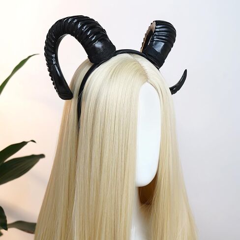 MOSTORY Devil Goat Horns Headband - Demon Sheep Horn Headband for Adult Cosplay Halloween Renaissance Photoshoot (Detachable) in Saudi Arabia