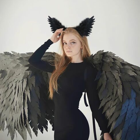 Angel Feather Wing Headband Halloween Cosplay Costume Accessories for Women Dress Up Party Headwear in Saudi Arabia