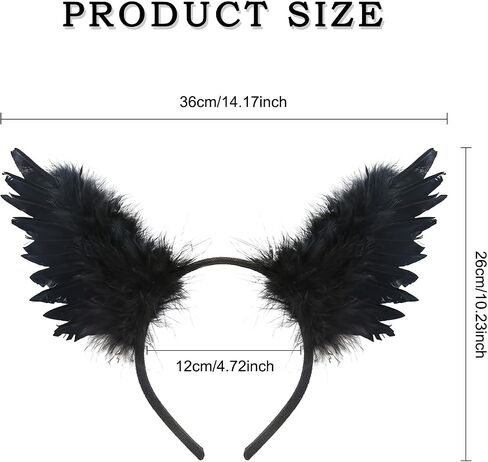 Angel Feather Wing Headband Halloween Cosplay Costume Accessories for Women Dress Up Party Headwear in Saudi Arabia