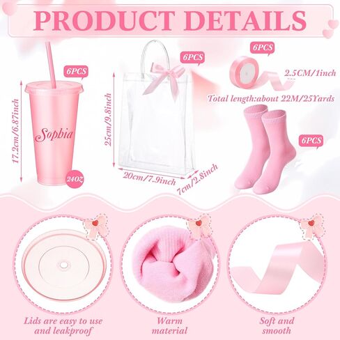 6 مجموعات حفلات سبا تفضل للفتيات القوس الوردي القوس أقنعة العيون الجوارب الجوارب الكؤوس الأكياس الشريط لصالح Pink Sleepover Party Supplies اقتراح وصيفات الشرف in Kuwait