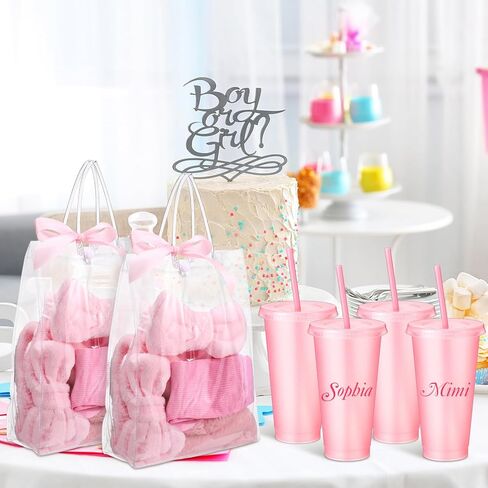 6 مجموعات حفلات سبا تفضل للفتيات القوس الوردي القوس أقنعة العيون الجوارب الجوارب الكؤوس الأكياس الشريط لصالح Pink Sleepover Party Supplies اقتراح وصيفات الشرف in Kuwait