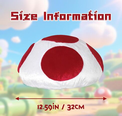 Halloween Toad Mushroom Hat White with Red Spots Gaming Cosplay Costume Accessory for Adult in Saudi Arabia