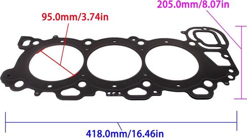 Outboard Engine 69J-11182-00 01 02 03 6P2-11182-00 99999-03293-00 Cylinder Head Gasket for Yamaha Boat Motor 200HP 225HP 250HP V6 / 27-887848003 8878481 for Mercury Mariner in Saudi Arabia