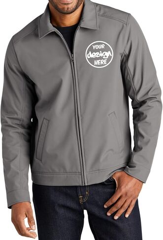 INK STITCH Men J417 Custom Personalized Add Your Logo Text Embroidery Mechanic Soft Shell Jackets in Saudi Arabia