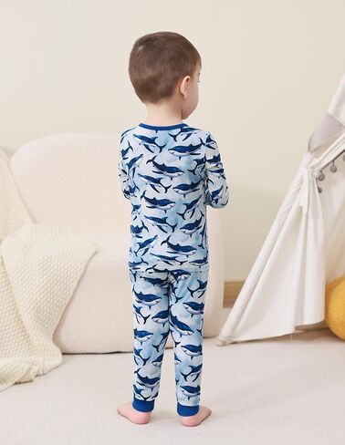 Toddlers Pajama Set Baby Girls Boys Pajamas Soft Viscose from Bamboo Long Sleeve Snug Fit Sleepwear in Saudi Arabia