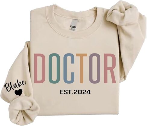 Chillever Personalized Job Sweatshirt, Job Roles Sweatshirt, Graduation Gift Nurse, Doctor, Editor, Lawyer, Retired in Saudi Arabia
