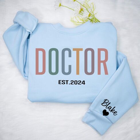 Chillever Personalized Job Sweatshirt, Job Roles Sweatshirt, Graduation Gift Nurse, Doctor, Editor, Lawyer, Retired in Saudi Arabia