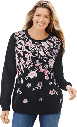 Woman Within Plus Size Printed Sweatshirt in Saudi Arabia