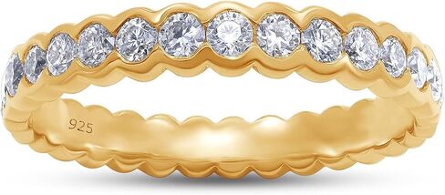 SAVEARTH DIAMONDS 1 Carat Round Cut Lab Created Moissanite Diamond Full Eternity Stackable Wedding Band Ring For Women In 14K Gold Over Sterling Silver (VVS1 Clarity, 1.00 Cttw) in Saudi Arabia