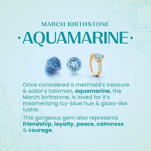Angara Natural Half Eternity Five Stone Aquamarine Wedding Ring in Silver / 14K Solid Gold/Platinum | March Birthstone, Birthday, Engagement, Anniversary, Wedding Jewelry Gift for Women in Saudi Arabia