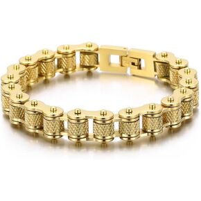 18k Gold Cuban Men's Bracelet, Fashionable Tough Guy Style, Hip-Hop Bracelet, Suitable for Holidays in Saudi Arabia