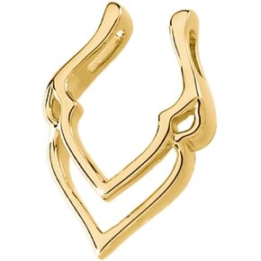Semi-Polished 10k Yellow Gold Pendant Enhancer Fine Jewelry for Women Gifts for Her (25.5x17mm, Mounting Only, Not All Stones Included) in Saudi Arabia