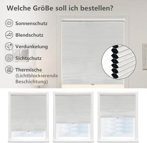 Custom Size Cellular Shades No Drill Blinds Blackout Cellular Cordless Shades for Indoor Windows Thermal Insulated Noise Reduction and Easy to Instal in Saudi Arabia