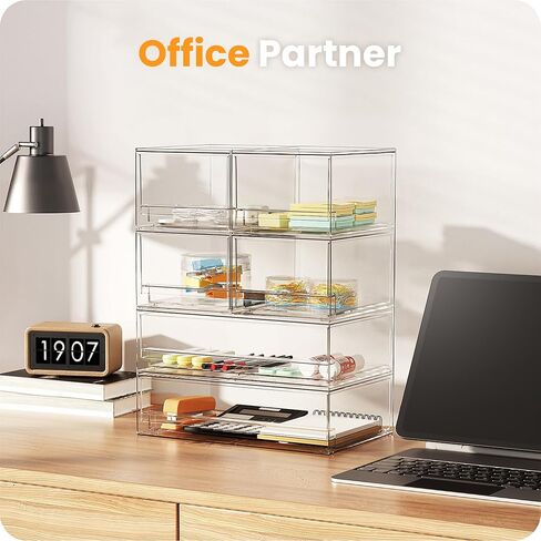 2 حزمة من أدراج التخزين الشفافة القابلة للتكديس، منظم مكياج الحمام الأكريليكي بطول 30.48 سم، صناديق تخزين بلاستيكية للزينة، المغسلة السفلية، خزائن المطبخ، حجرة المؤن، التنظيم المنزلي والتخزين in Kuwait