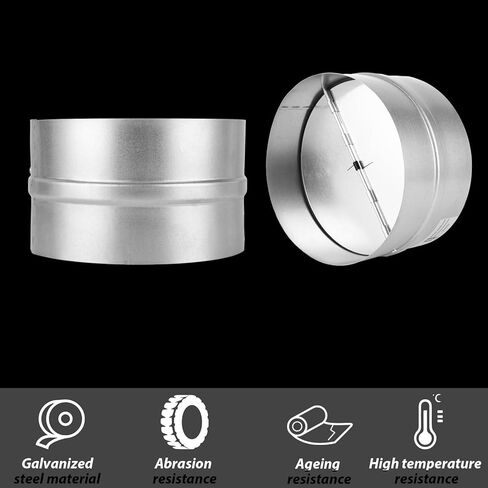 2PCS 6 Inch Backdraft Damper, One-Way Airflow Duct Damper, Duct Draft Stopper for ACS, Exhaust Fans, Extractors in Saudi Arabia