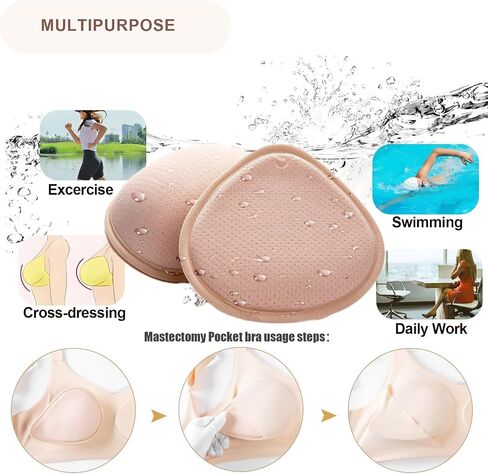 Breast Prosthesis Breast Form premium breathable silicone bead for Post-Mastectomy pockets bra-daily & swim use in Saudi Arabia