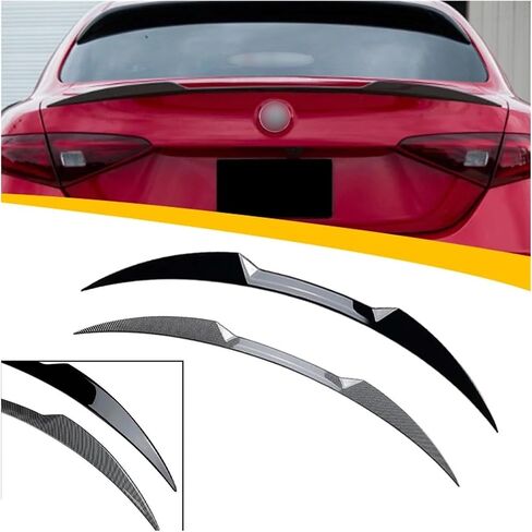 Compatible For Alfa Romeo Giulia 2015-2023 ABS Car Tail Wings Spoiler Fixed Automobile Flow Deflector Protective Modificatio(Glossy Black) in Saudi Arabia