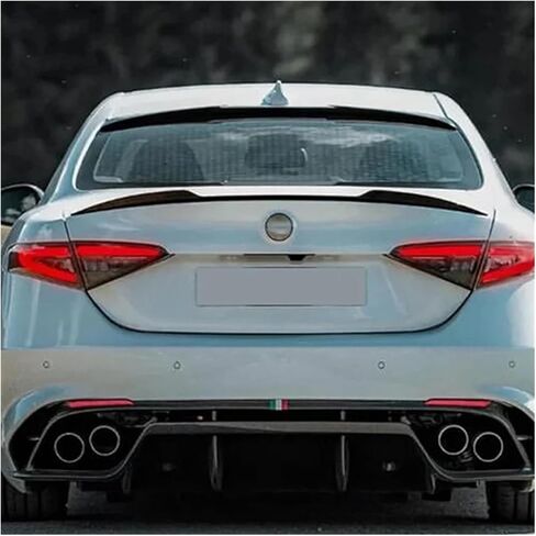 Compatible For Alfa Romeo Giulia 2015-2023 ABS Car Tail Wings Spoiler Fixed Automobile Flow Deflector Protective Modificatio(Glossy Black) in Saudi Arabia